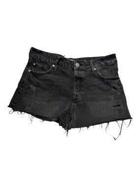 River Island Black "RI Pretty Roman" Distressed Cutoff Denim Shorts US size 10